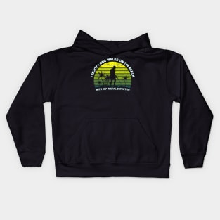 Metal Detecting - I enjoy long walks on the beach Kids Hoodie